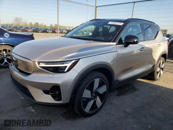 2023 Volvo XC40 Ultimate with VIN YV4ED3UM6P2031208, listed as a Copart auction lot 53889735 with 20,289 mi miles and Salvage title. Bid and sale history available at DreamBid. Image 1.