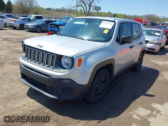 2017 Jeep Renegade Sport with VIN ZACCJAAB2HPE70133, listed as a IAAI auction lot 41938574 with 200,282 mi miles and . Bid and sale history available at DreamBid. Image 18.
