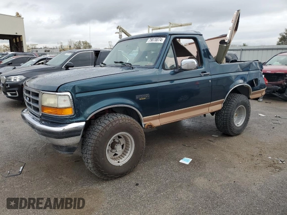 1994 Ford Bronco Custom with VIN 1FMEU15H4RLB23211, listed as a Copart auction lot 79070074 with Not provided miles and Salvage title. Bid and sale history available at DreamBid. Image 1.
