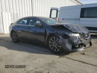 2015 Acura TLX V6 Tech with VIN 19UUB3F59FA007808, listed as a Copart auction lot 48681395 with 0 mi miles and Salvage Title. Bid and sale history available at carsss.com. Image 4.