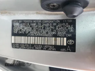 2004 Toyota Camry LE with VIN JTDBE32K840266737, listed as a Copart auction lot 58187325 with 172,013 mi miles and Clean title. Bid and sale history available at DreamBid. Image 12.