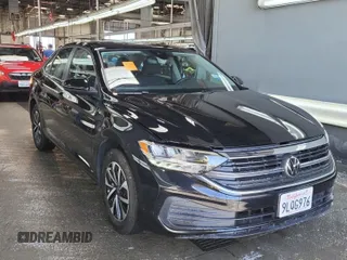 2024 Volkswagen Jetta S with VIN 3VW5M7BU8RM054740, listed as a IAAI auction lot 42844446 with 27,851 mi miles and . Bid and sale history available at DreamBid. Image 1.