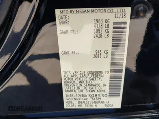 2019 Nissan Altima SR with VIN 1N4BL4CV3KN308550, listed as a IAAI auction lot 41856511 with 85,012 mi miles and . Bid and sale history available at carsss.com. Image 9.