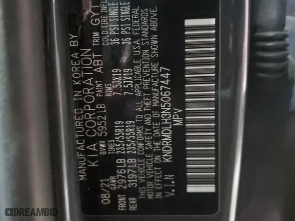2022 Kia Sorento Plug-In Hybrid SX Prestige with VIN KNDRMDLH3N5067447, listed as a Copart auction lot 89146115 with 67,148 mi miles and Non Repairable. Bid and sale history available at carsss.com. Image 15.