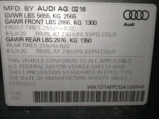 2016 Audi Q5 Premium Plus с VIN WA1D7AFP2GA108948, выставлен на аукционе Copart как лот 53923995 с пробегом 76 998 миль миль и Списание • Salvage title. История ставок и продаж доступна на DreamBid. Изображение 13.