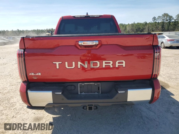 2022 Toyota Tundra Capstone Hybrid with VIN 5TFVC5DB1NX010962, listed as a Copart auction lot 50630705 with 37,566 mi miles and Salvage title. Bid and sale history available at DreamBid. Image 6.