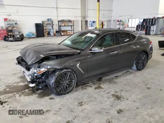 2019 Genesis G70 2.0T Advanced with VIN KMTG34LA0KU014320, listed as a Copart auction lot 45873315 with 35,476 mi miles and Non Repairable. Bid and sale history available at carsss.com. Image 1.