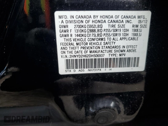 2013 Acura MDX Advance Pkg with VIN 2HNYD2H62DH506937, listed as a Copart auction lot 87364684 with 113,715 mi miles and Non Repairable. Bid and sale history available at carsss.com. Image 13.