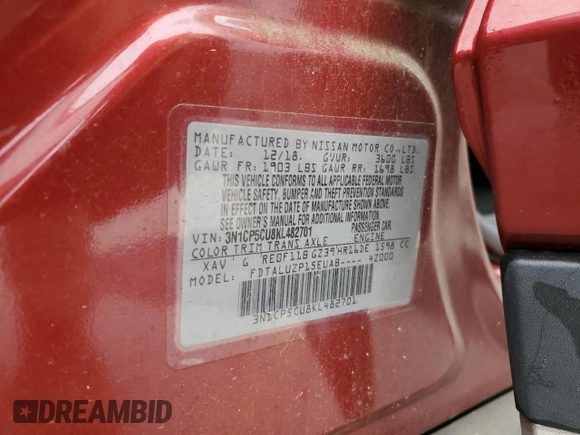 2019 Nissan Kicks SR with VIN 3N1CP5CU8KL482701, listed as a Copart auction lot 51110105 with 93,263 mi miles and Salvage Title. Bid and sale history available at carsss.com. Image 13.