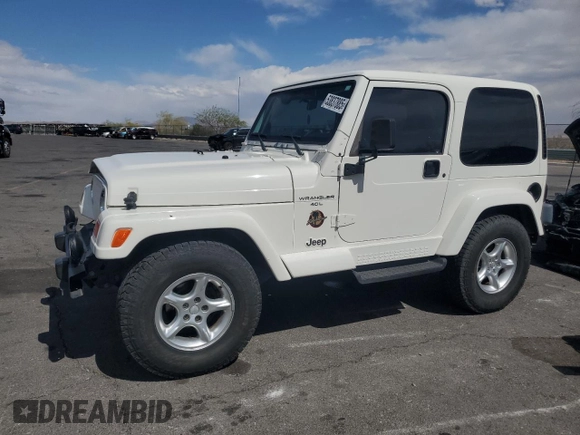 2000 Jeep Wrangler Sahara with VIN 1J4FA59S6YP790541, listed as a Copart auction lot 53837885 with 137,827 mi miles and Salvage title. Bid and sale history available at DreamBid. Image 1.