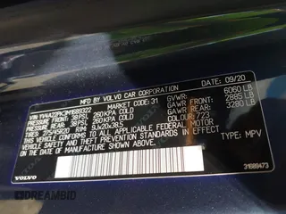 2021 Volvo XC90 Momentum с VIN YV4A22PK3M1689322, выставлен на аукционе IAAI как лот 42005314 с пробегом 49 316 миль миль и . История ставок и продаж доступна на DreamBid. Изображение 9.