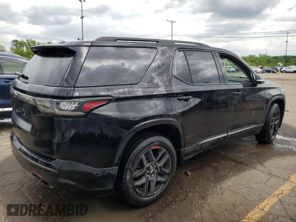 2018 Chevrolet Traverse Premier z VIN 1GNEVJKW7JJ150494, wystawiony jako Copart lot #58755745 z przebiegiem 193 346 mil mil oraz Czysty tytuł • Clean title. Historia ofert i sprzedaży dostępna na DreamBid. Obrazek 3.