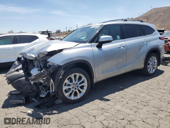 2023 Toyota Highlander Hybrid Limited with VIN 5TDXBRCH4PS575885, listed as a Copart auction lot 64304345 with 15,633 mi miles and Salvage title. Bid and sale history available at DreamBid. Image 1.