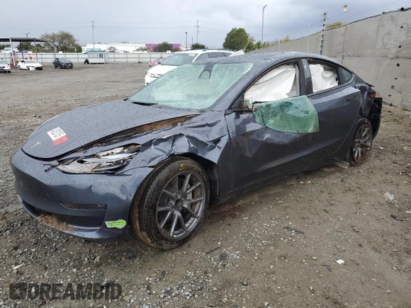2023 Tesla Model 3 with VIN 5YJ3E1EA2PF434910, listed as a Copart auction lot 48523135 with 0 mi miles and Non Repairable. Bid and sale history available at carsss.com. Image 1.