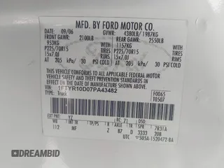 2007 Ford Ranger XL with VIN 1FTYR10D07PA43482, listed as a IAAI auction lot 41831516 with 105,557 mi miles and . Bid and sale history available at DreamBid. Image 9.