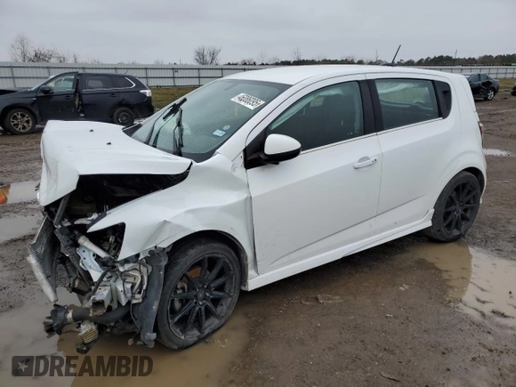 2017 Chevrolet Sonic LT with VIN 1G1JD6SB0H4154389, listed as a Copart auction lot 46086095 with 142,314 mi miles and Salvage Title. Bid and sale history available at carsss.com. Image 1.