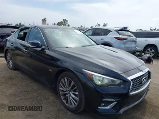 2019 Infiniti Q50 Luxe with VIN JN1EV7AP9KM543079, listed as a IAAI auction lot 42244113 with 36,291 mi miles and . Bid and sale history available at DreamBid. Image 1.