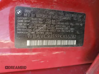 2007 BMW 3 Series 328xi с VIN WBAVC93597KX55782, выставлен на аукционе Copart как лот 55700835 с пробегом 102 944 миль миль и Списание • Salvage title. История ставок и продаж доступна на DreamBid. Изображение 12.