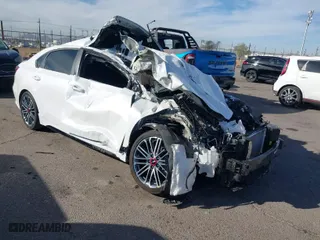 2024 Kia Forte GT with VIN 3KPF44AC2RE786130, listed as a IAAI auction lot 41113837 with 12,908 mi miles. Bid and sale history available at carsss.com. Image 1.