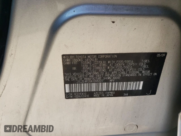 2010 Scion xB with VIN JTLZE4FEXA1098327, listed as a Copart auction lot 54733025 with 151,331 mi miles and Salvage Title. Bid and sale history available at DreamBid. Image 12.