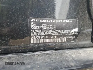 2015 BMW 3 Series 328i xDrive z VIN WBA3B3C54FF548327, wystawiony jako Copart lot #57229115 z przebiegiem 72 027 mil mil oraz Szkoda całkowita • Salvage title. Historia ofert i sprzedaży dostępna na DreamBid. Obrazek 12.