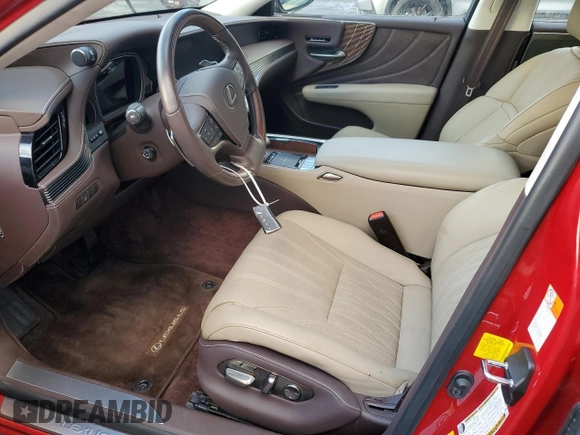 2018 Lexus LS 500 with VIN JTHB51FF5J5005774, listed as a Copart auction lot 62984385 with 21,328 mi miles and Salvage title. Bid and sale history available at DreamBid. Image 7.