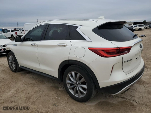 2021 Infiniti QX50 LUXE with VIN 3PCAJ5BA1MF101768, listed as a Copart auction lot 45992585 with 20,649 mi miles and Salvage Title. Bid and sale history available at carsss.com. Image 2.