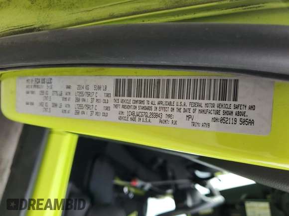 2016 Jeep Wrangler Rubicon z VIN 1C4BJWCG7GL293843, wystawiony jako Copart lot #71455124 z przebiegiem 65 432 mil mil oraz Szkoda całkowita • Salvage title. Historia ofert i sprzedaży dostępna na DreamBid. Obrazek 13.
