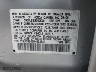 2006 Honda Pilot EX with VIN 2HKYF18426H553632, listed as a IAAI auction lot 41656610 with 154,470 mi miles. Bid and sale history available at carsss.com. Image 9.