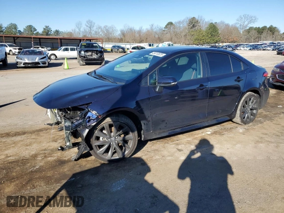 2025 Toyota Corolla SE with VIN 5YFS4MCE6SP218531, listed as a Copart auction lot 45410825 with 4,086 mi miles and Salvage Title. Bid and sale history available at carsss.com. Image 1.