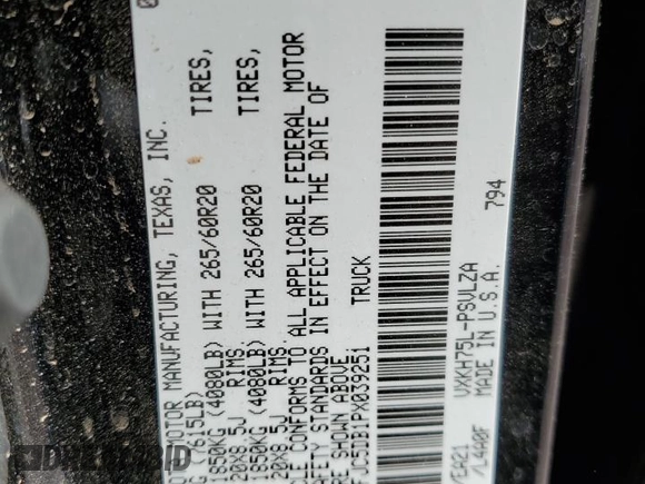 2023 Toyota Tundra Limited Hybrid with VIN 5TFJC5DB1PX039251, listed as a Copart auction lot 66027024 with 11,583 mi miles and Salvage title. Bid and sale history available at DreamBid. Image 12.