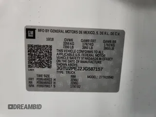 2018 GMC Sierra 1500 Denali z VIN 3GTU2PEJ2JG587157, wystawiony jako Copart lot #58516315 z przebiegiem 88 855 mil mil oraz Szkoda całkowita • Salvage title. Historia ofert i sprzedaży dostępna na DreamBid. Obrazek 13.