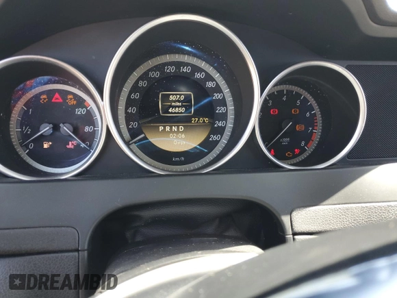 2012 Mercedes-Benz C with VIN WDDGF4KB9CA678589, listed as a Copart auction lot 56344084 with 46,850 mi miles and Salvage title. Bid and sale history available at DreamBid. Image 9.