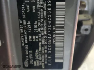 2013 Kia Optima LX with VIN 5XXGM4A7XDG236889, listed as a Copart auction lot 50734625 with 167,716 mi miles and Salvage Title. Bid and sale history available at carsss.com. Image 12.