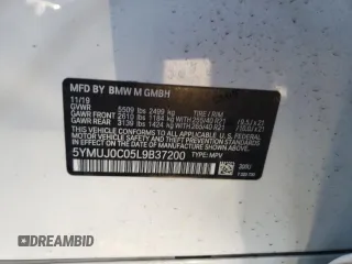 2020 BMW X4 M Competition z VIN 5YMUJ0C05L9B37200, wystawiony jako Copart lot #78736533 z przebiegiem Nie podano mil oraz . Historia ofert i sprzedaży dostępna na DreamBid. Obrazek 12.