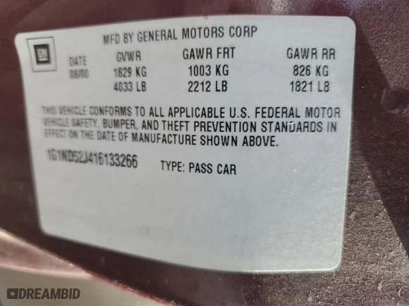 2001 Chevrolet Malibu with VIN 1G1ND52J416133266, listed as a Copart auction lot 70917584 with 191,976 mi miles and Salvage Title. Bid and sale history available at carsss.com. Image 14.