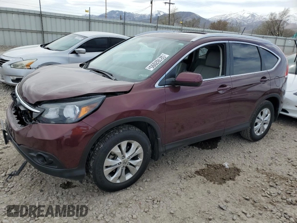 2014 Honda CR-V EX-L with VIN 5J6RM4H72EL115185, listed as a Copart auction lot 52162095 with 26,652 mi miles and Salvage Title. Bid and sale history available at carsss.com. Image 1.