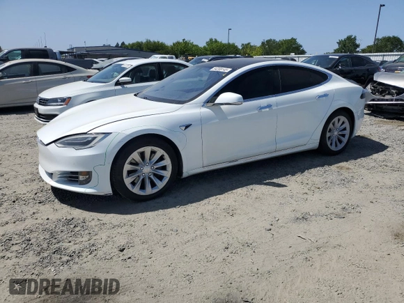 2018 Tesla Model S 75D with VIN 5YJSA1E29JF281143, listed as a Copart auction lot 54208145 with 132,722 mi miles and Salvage title. Bid and sale history available at DreamBid. Image 1.