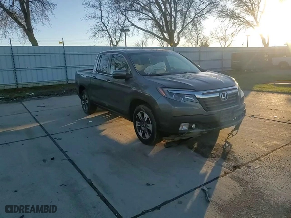2019 Honda Ridgeline RTL with VIN 5FPYK2F56KB002827, listed as a Copart auction lot 44001105 with 59,343 mi miles and Salvage Title. Bid and sale history available at carsss.com. Image 10.