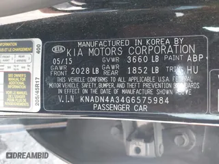 2016 Kia Rio EX with VIN KNADN4A34G6575984, listed as a IAAI auction lot 42133630 with 126,704 mi miles. Bid and sale history available at carsss.com. Image 9.