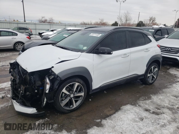 2020 Hyundai Kona Ultimate with VIN KM8K5CA51LU501400, listed as a Copart auction lot 37271133 with 49,482 mi miles and . Bid and sale history available at DreamBid. Image 1.