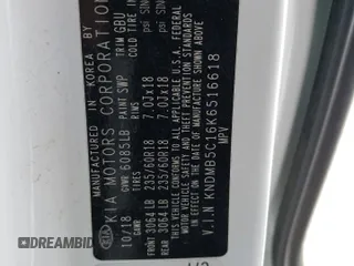 2019 Kia Sedona EX with VIN KNDMB5C16K6516618, listed as a Copart auction lot 86349264 with 48,046 mi miles and Salvage Title. Bid and sale history available at carsss.com. Image 14.
