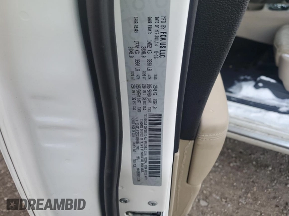 2016 Dodge Durango Citadel z VIN 1C4RDJEG2GC449485, wystawiony jako Copart lot #82409914 z przebiegiem 85 249 mil mil oraz Szkoda całkowita • Salvage title. Historia ofert i sprzedaży dostępna na DreamBid. Obrazek 13.