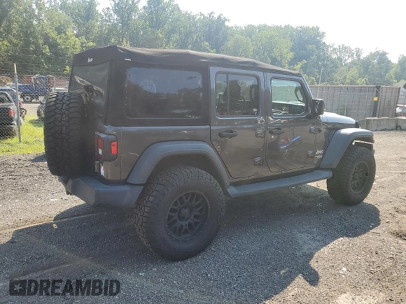 2018 Jeep Wrangler Unlimited Sport with VIN 1C4HJXDG4JW120883, listed as a Copart auction lot 62215845 with 58,632 mi miles and Salvage title. Bid and sale history available at DreamBid. Image 3.