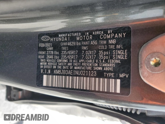 2022 Hyundai Tucson SEL with VIN KM8JB3AE1NU021123, listed as a Copart auction lot 50325495 with 49,371 mi miles and Non Repairable. Bid and sale history available at carsss.com. Image 16.