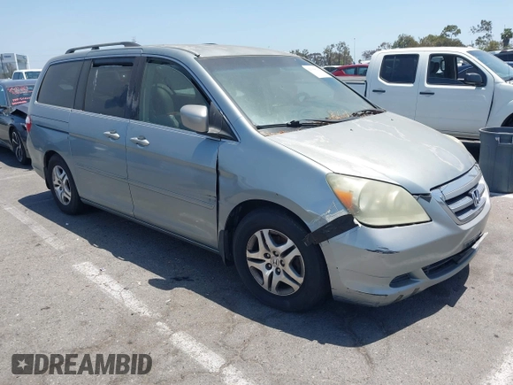 2005 Honda Odyssey EX with VIN 5FNRL38415B086709, listed as a IAAI auction lot 42308829 with 187,351 mi miles and . Bid and sale history available at DreamBid. Image 1.