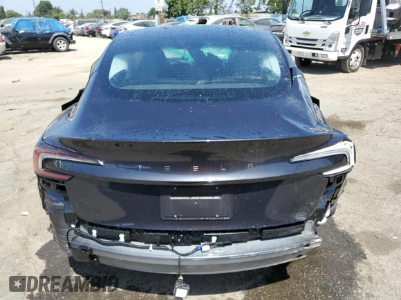 2025 Tesla Model 3 Long Range with VIN 5YJ3E1EA5SF999984, listed as a Copart auction lot 58244825 with Not provided miles and Salvage title. Bid and sale history available at DreamBid. Image 6.