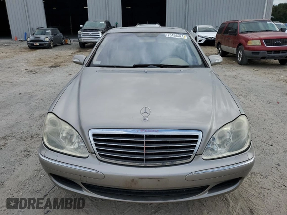 2004 Mercedes-Benz S-Class 4.3L with VIN WDBNG70J44A403626, listed as a Copart auction lot 73456024 with 144,657 mi miles and Salvage Title. Bid and sale history available at carsss.com. Image 5.
