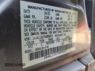 2005 Nissan Altima 2.5 with VIN 1N4AL11D75N906925, listed as a Copart auction lot 44710805 with 137,493 mi miles and Salvage Title. Bid and sale history available at carsss.com. Image 12.
