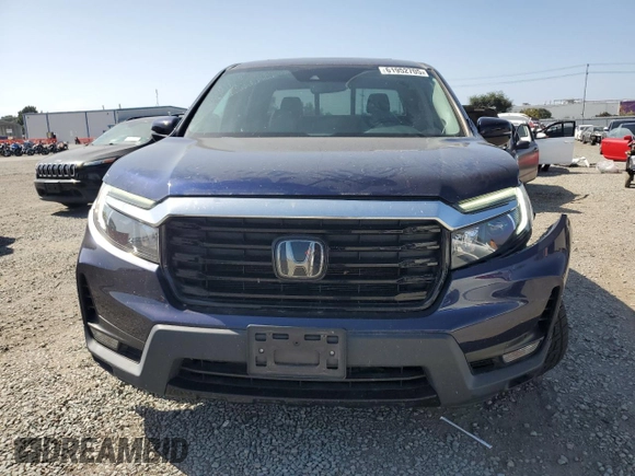 2021 Honda Ridgeline RTL-E with VIN 5FPYK3F75MB001663, listed as a Copart auction lot 61952705 with 52,093 mi miles and Salvage title. Bid and sale history available at DreamBid. Image 5.